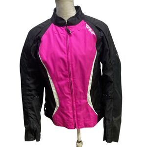 FLY Racing Women's Motorcycle‎ Jacket Black Pink Motorbike Padded Armor Size M